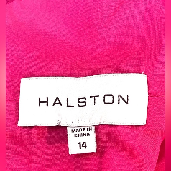Halston ADRINA DRESS IN STRETCH CREPE, Color Magenta, Size 14 - Picture 7 of 9